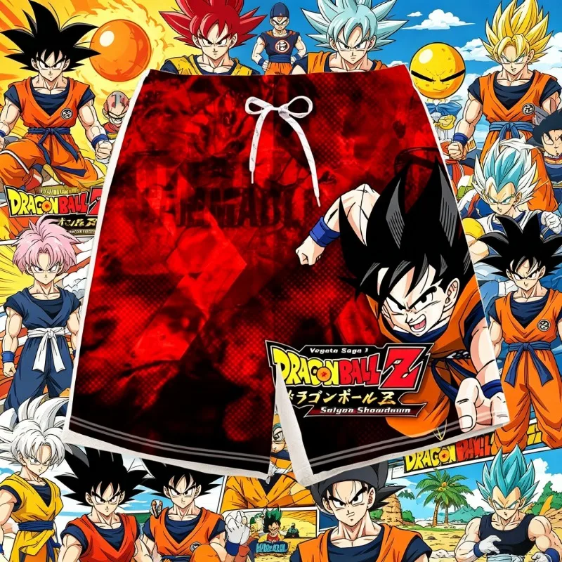 Pantalones Cortos Infantiles con Estampado de Dragon Ball a la Moda 2026, Pantalones Cortos de Playa para Niños, Bañadores de Secado Rápido con Dibujos Animados para Verano