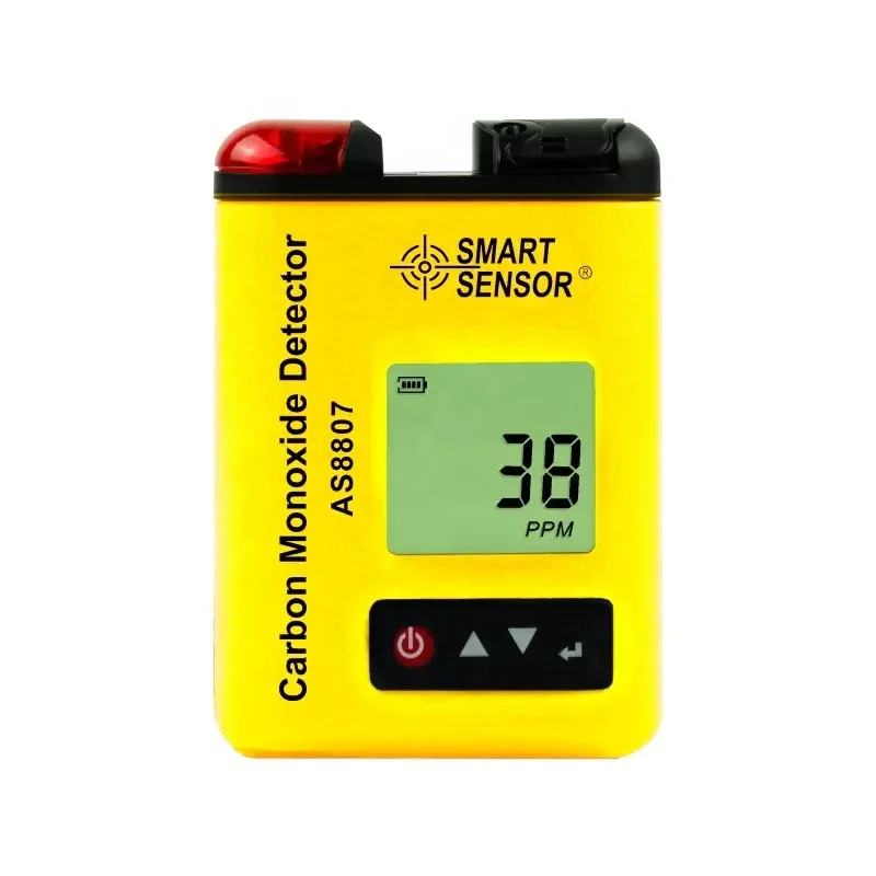 Smart Sensor AS8807 Portable Digital Carbon Monoxide Detector Clip-on CO Gas Concentration Monitor Tester Analyzer