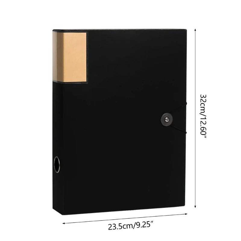 File Folder Organiser Plastic Storage File Box Archives Case Document Storage Box Elastic String Lock for School Office