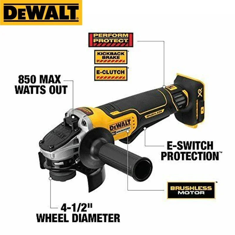 Dewalt-ブラシレスアングルグラインダー,電動工具,パドルスイッチ,dcg413fb,20v,125mm,kicspanブレーク,dcg413