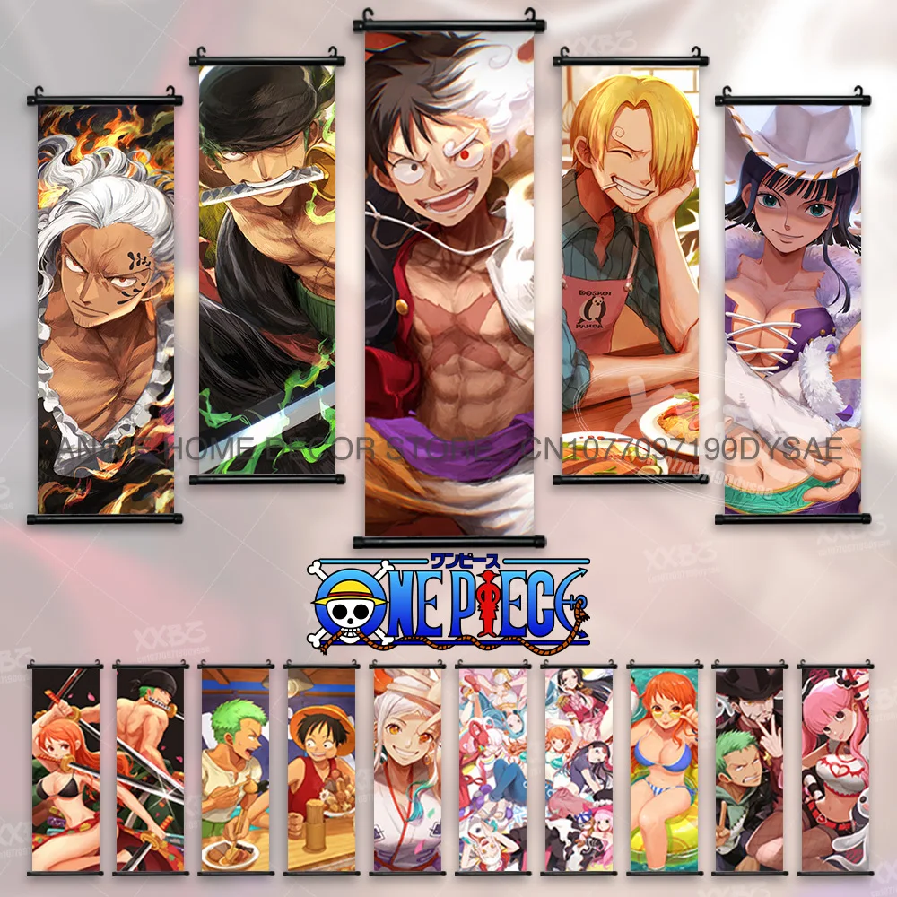 

ONE PIECE Poster Brook Anime Decorative Paintings KING Home Artwork Monkey D. Luffy Wall Decor Roronoa Zoro Scroll Picture Sanji