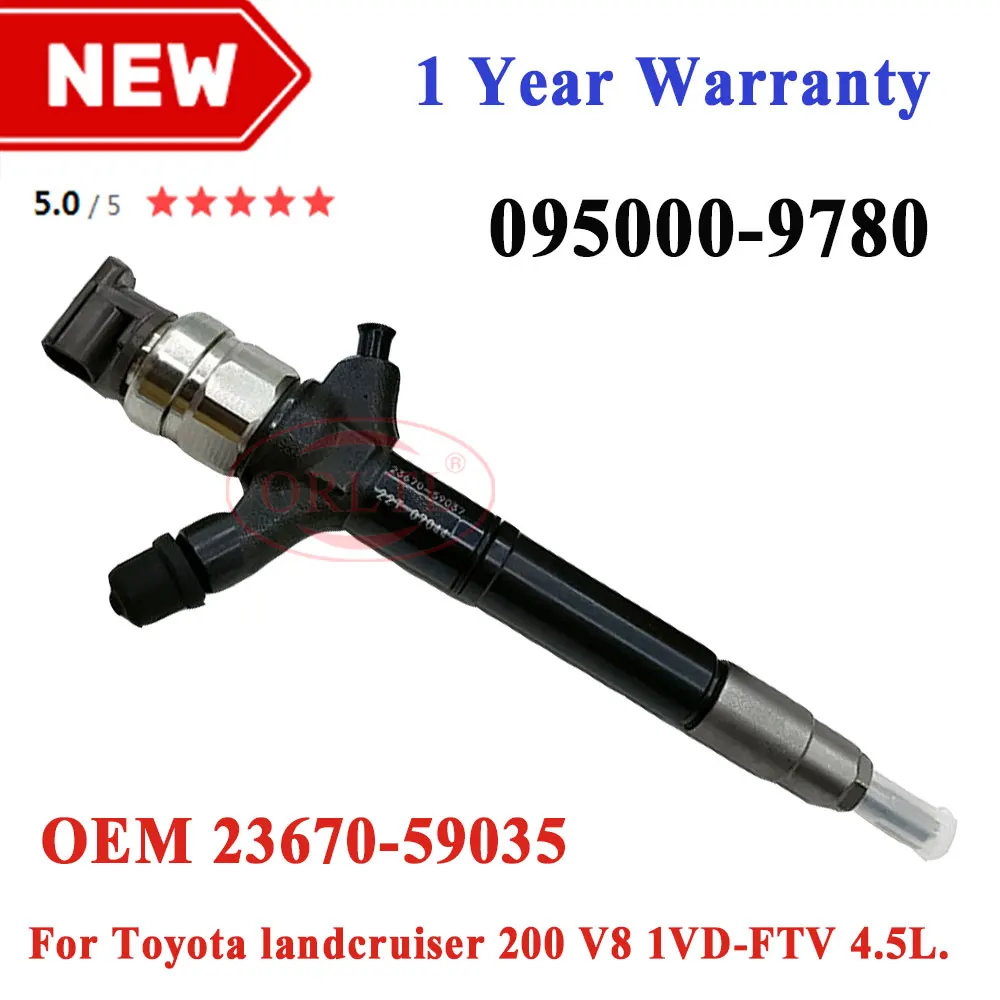 New Injector 095000-9780 0950009780 095000-9781 Diesel Fuel Nozzle 23670-59035 For Toyota Landcruiser 200 V8 1VD-FTV