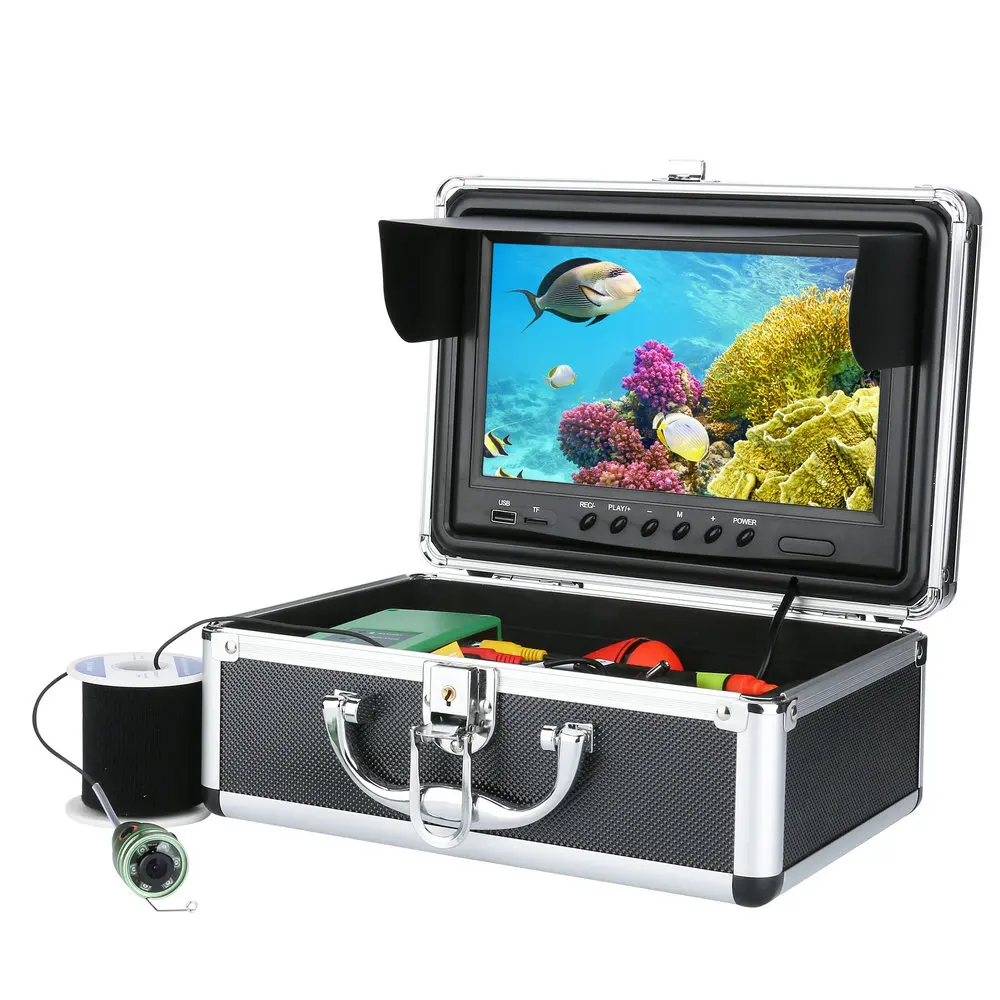 9 inch DVR Underwater Fishing Video Camera 1000TVLHD Recorder Waterproof Fishing Camera with 6pcs1W IR LED Fish Finder