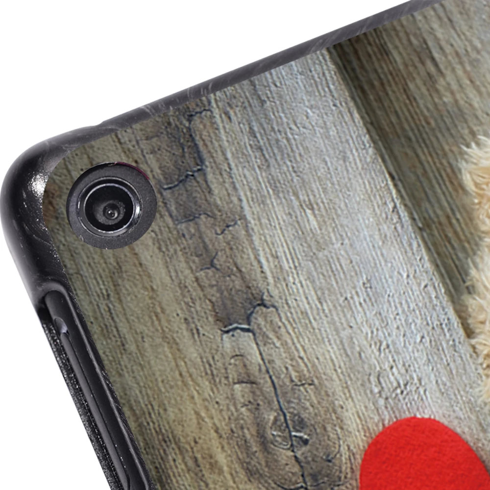 Custodia per tablet per Fire 7 (9a generazione 2019) Modello in legno Custodia protettiva in plastica leggera con guscio posteriore rigido resistente alle cadute