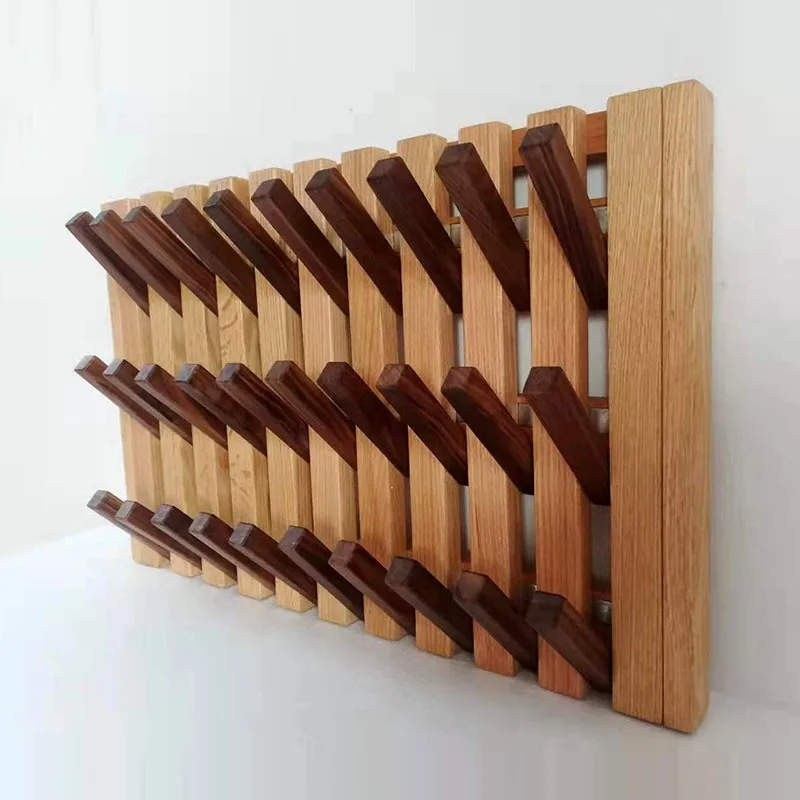 

Luxury Solid Wood Wall Clothes Hanger Hallway Living Room Clothing Storage Organizer Hooks Creative Modern Wall Clothes Hanger