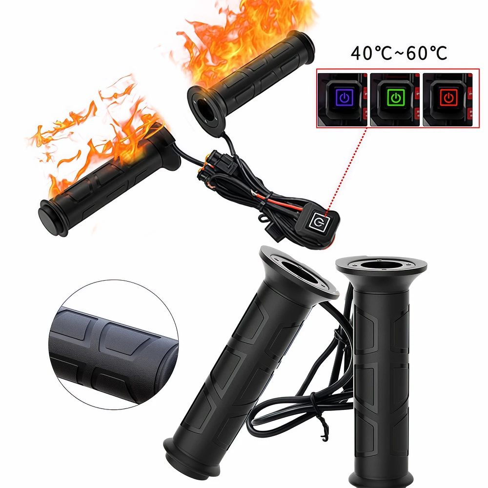 

Adjustable Temperature 22mm Universal Motorcycle Heated Hand Grips for Scooter ATV Dirt Bike Handlebar Warmer