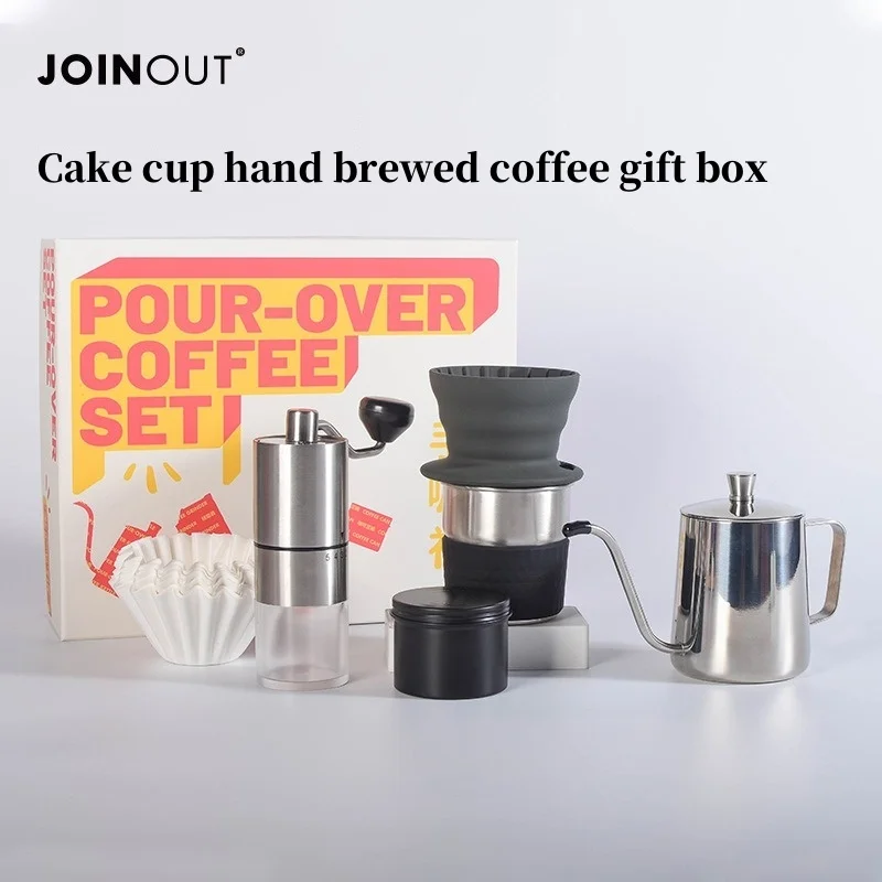 

JOINOUT Cake Cup Hand-Brewed Coffee Set Coffee Pot Hand-Cranked Grinder Filter Cup Hand-Brewed Appliance Complete Set Of Gifts