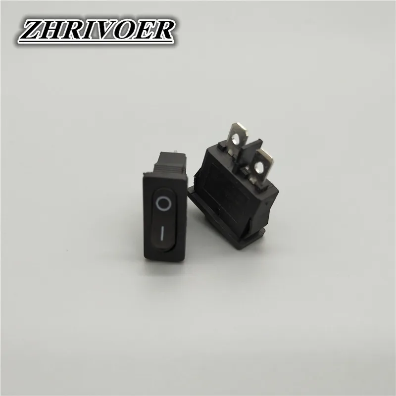 超薄型ブラックロッカースイッチ,5個,10x22mm,KCD1-110,2ピン,電源スイッチなし