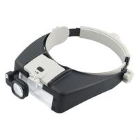 N5KC 1.5X to 17X Headband Magnifier, Head Mount Glass with LED Light for Close Work Jewelers Loupe