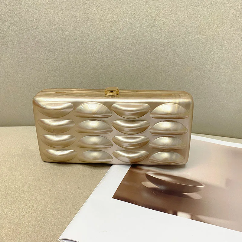 Acrylic Wave Fashionable Simple Small Square Bag Box Bag For Party Socialite Personalized Casual Banquet Handbag Crossbody Bag