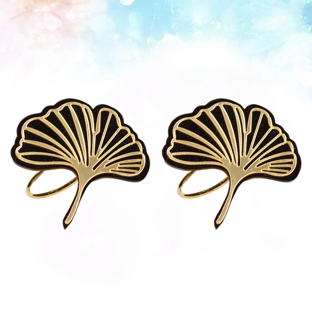 

4Pcs Napkin Rings Gold Decorative Table Setting Leaves Napkin Holder Wedding Christmas Party Shower