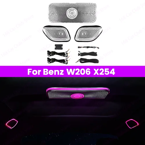 LED 64 색 자동차 지붕 스피커 메르세데스 벤츠 W206 GLC X254 자동차 C 클래스 Lnterior 수정 장식 조명에 대 한 주변 조명