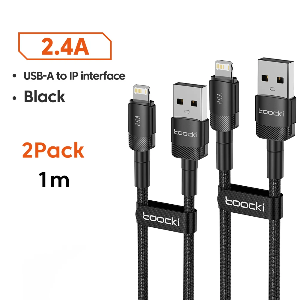Toocki USB-Kabel für iPhone 14 13 12 Pro Max X XS XR 8 7 Plus iPad Schnellladegerät Aluminium iP-Kabel für iPhone-Datenkabel