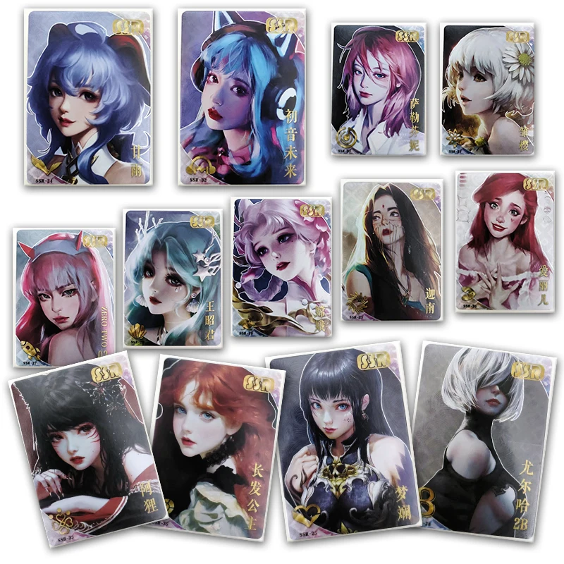 Anime Goddess Story The Secret of The Goddess Hatsune Miku Ganyu Ahri Yorha No 2 Type B Ssr Card Game Collection Birthday Gifts