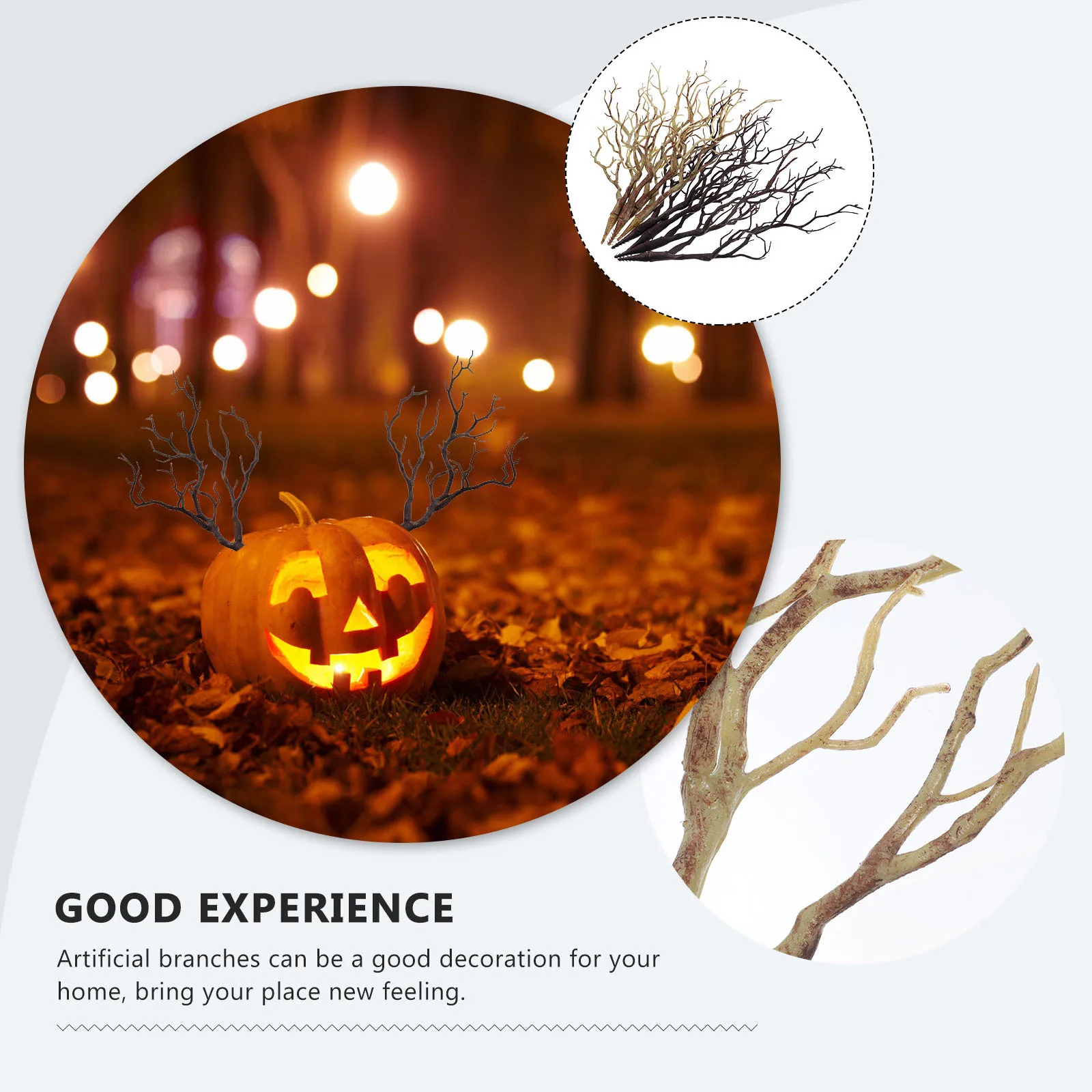 

8Pcs Artificial Tree Branches Plastic Antler Shaped Decorative Stem Decors for Home Table Decoration Layout Props