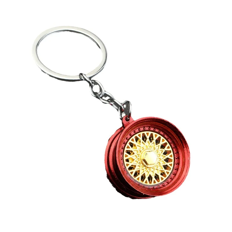 Creative BBS Racing Wheel Keychain Car wheel hub keychain Turbo Hub Brake Disc Pendant Shock Absorber Keys Holder Chain Ring