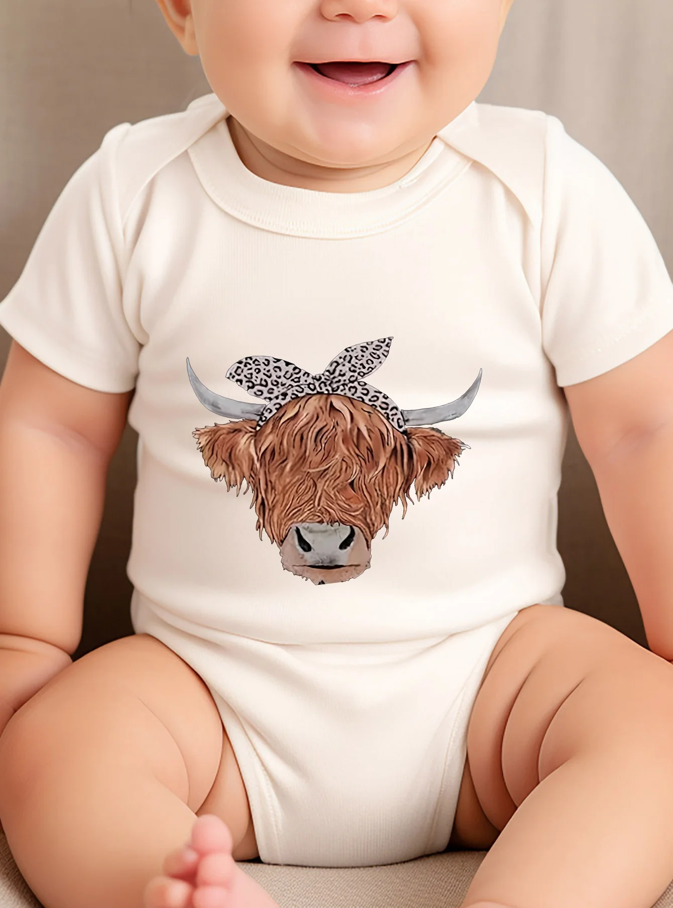 Bodysuit Baby Girl Boy Newborn Short Sleeve Cow Printing Clothes Rompers Jumpsuit Infant Toddler Cute Carton Pattern Harajuku