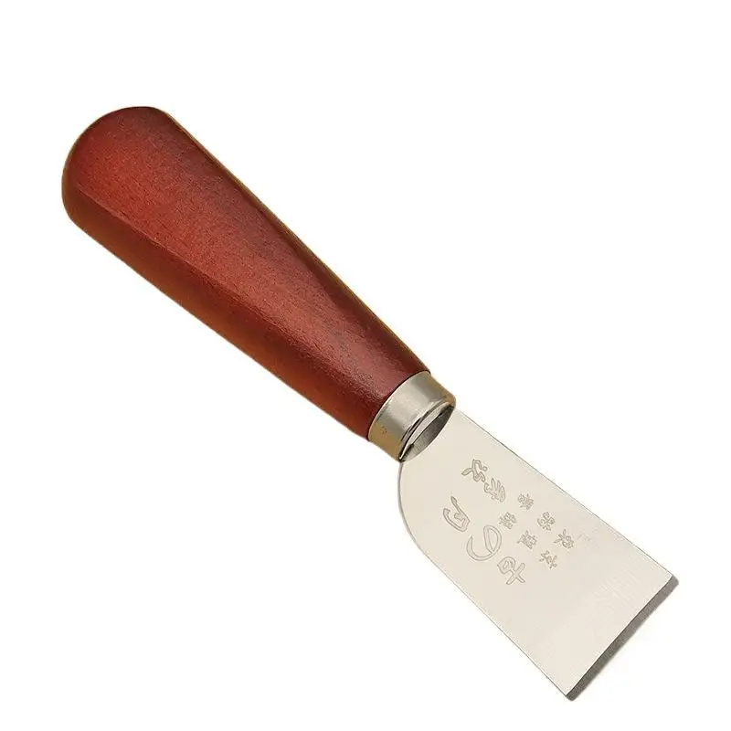 Leather Skiving Knife Cutting Knife With Wooden Handle Leather Skiver For DIY Leathercraft Working Tool view 4