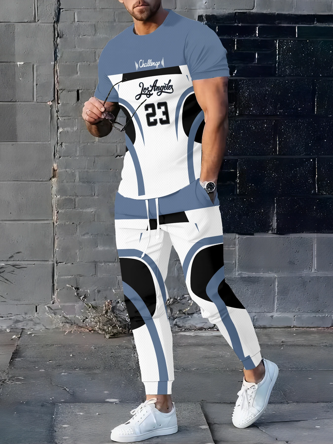 

2026 Summer Men's Suit with Digital Print Breathable Lightweight Casual Sports Outdoor Men's Clothing