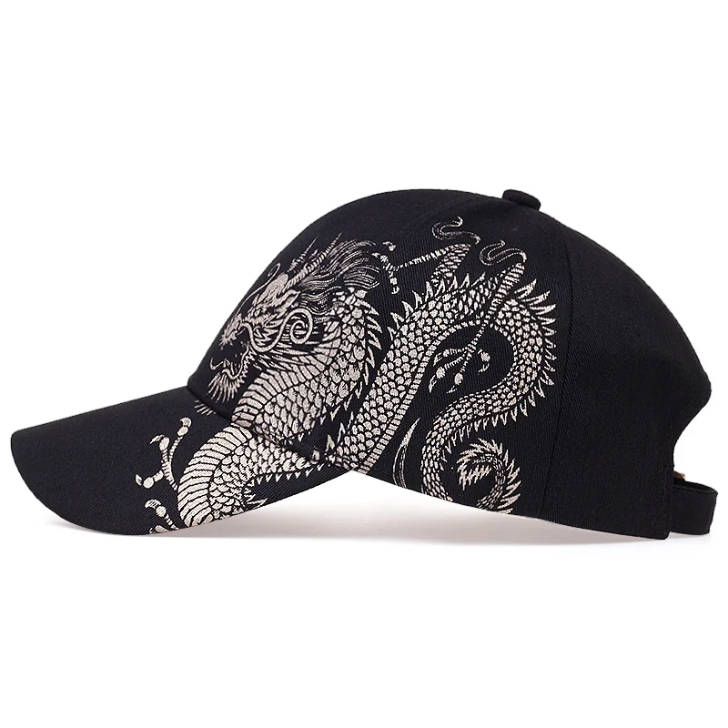 Unisex Golden Dragon Printing Snapback Baseball Caps Spring and Autumn Outdoor Adjustable Casual Hats Sunscreen Hat