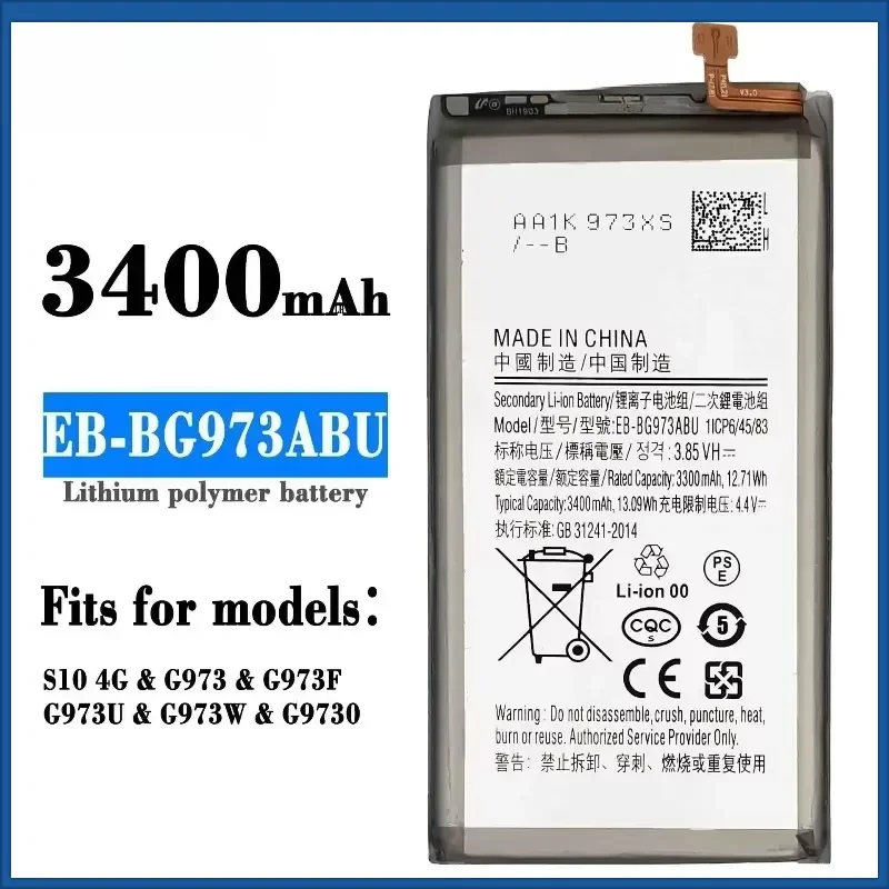 New 3400mAh EB-BG973ABU battery For Samsung Galaxy S10 4G G973/G973F/G973U/G973W/G9730 Mobile Phone Battery+Tools