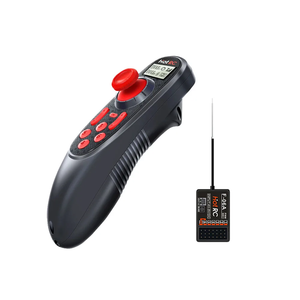 HOTRC DS-600 DS-4A 2.4GHz FHSS Radio System Transmitter Remote Controller  F-06A F-04A GFSK Receiver  For Model Fishing Boat