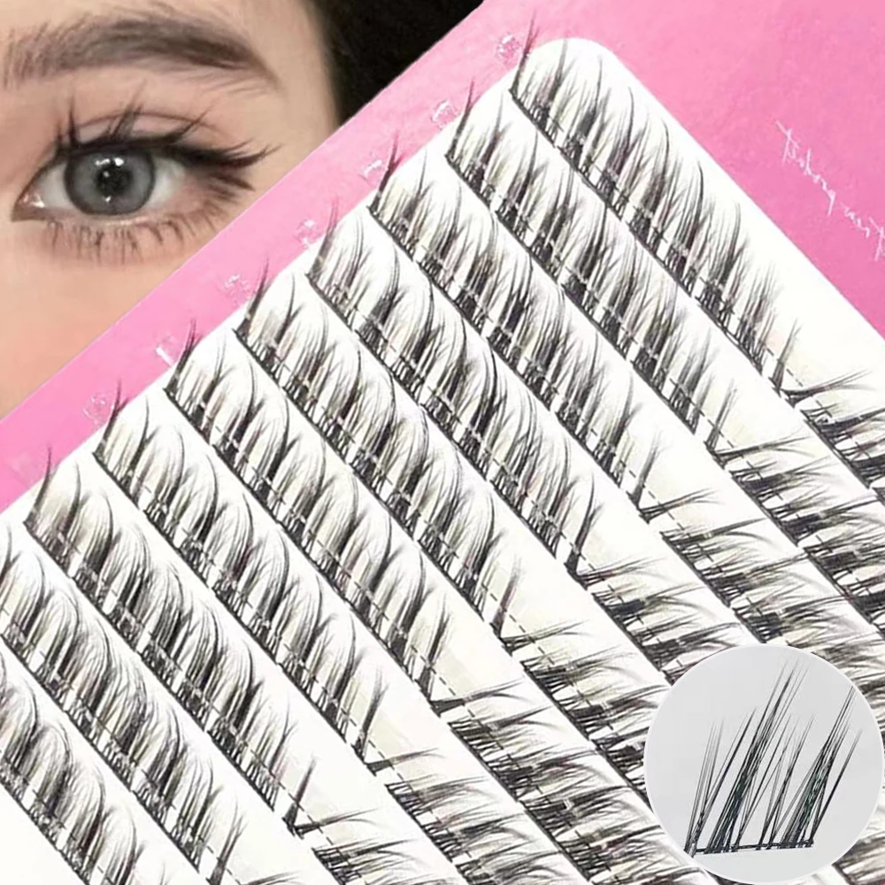 3-10 Reihen Fuchsaugen Rauchige falsche Wimpern Einzelne Cluster-Wimpernverlängerung Segmentierte Wimpern Einzelne Wimpern Make-up-Tool