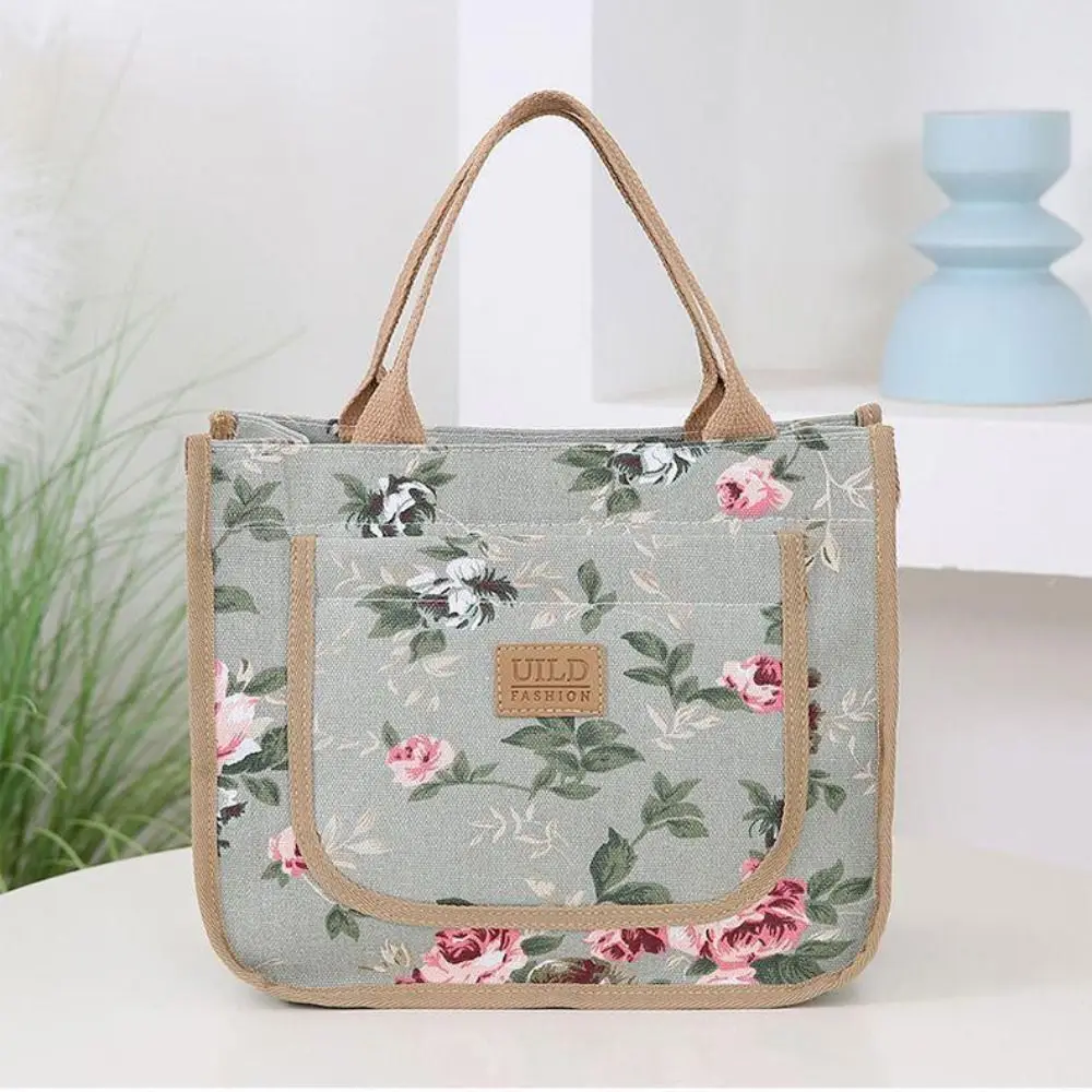 معزول الأزهار طباعة الغداء حقيبة احباط بطانة زهرة الحرارية حقيبة تخييم سعة كبيرة النمط الياباني حمل حقيبة المرأة #1