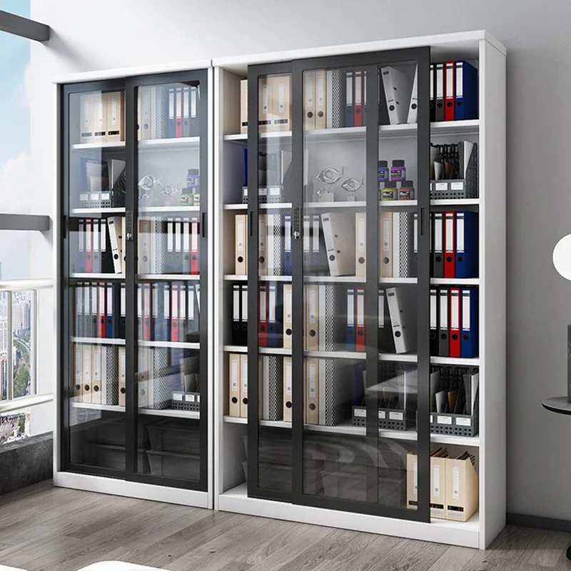 Metal Bookcase Storage Book Display File Decorative Bookshelf Kitchen Corner Vertical