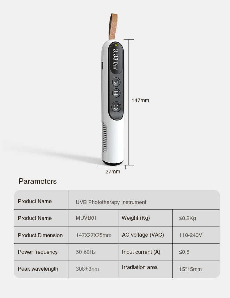 308nm Laser Excimer 308nm Phototherapy Vitiligo Treatment Device UVB Narrowband Phototherapy Lamp image 2