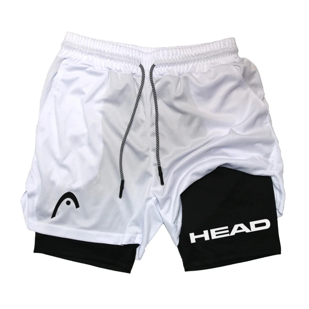 Anime Berserk Head Running Shorts Men Fitness Gym Training 2 in 1 Sports Quick Dry Workout Jogging Double Deck Summer