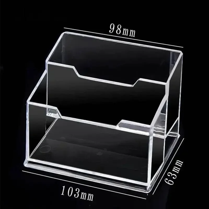 Imagem -02 - Clear Desk Shelf Box Armazenamento Display Stand Acrílico Plástico Transparente Titular do Cartão de Visita Lugar Desktop 1pc