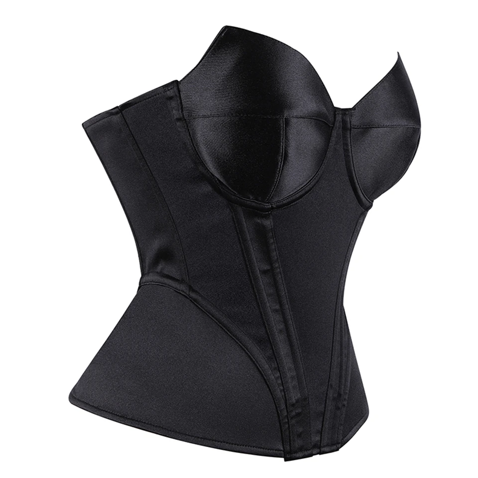 Becirzet Weißes Elegantes Damenkorsett Sexy Schulterfreies Satin-Fischgräten-Top Schlankmachendes Taillenformendes Bustier – Detail 3