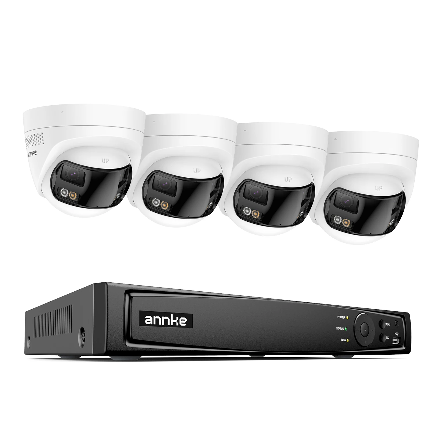 كاميرا أمان ANNKE 8MP 4K بعدسة مزدوجة 8CH NVR Ultra HD POE Ai كشف الإنسان CCTV طقم مراقبة الفيديو 180 درجة بانورامية