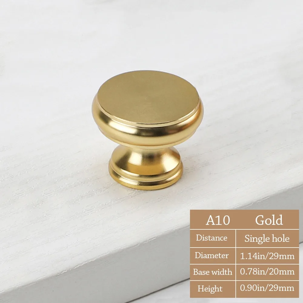 

Simple Knurled Cabinet Drawer Knob Gold Single Hole Design Cupboard Knob Modern Round Door Handle for Home