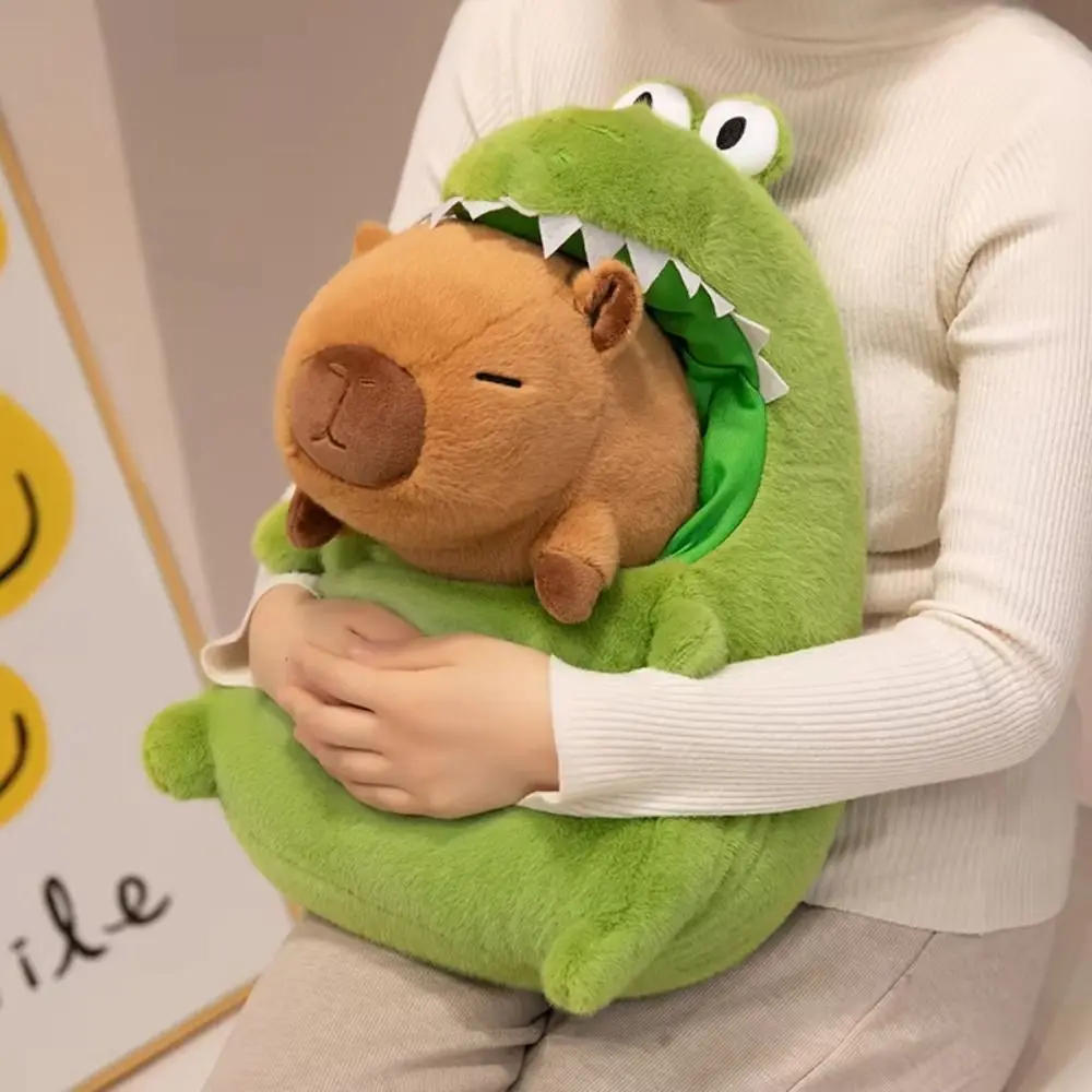 's Accompany Cartoon Crocodile Capybara Simulation Fluffy Capibara Anime Stuffed Soft 30/40cm Capybara Green Crocodile