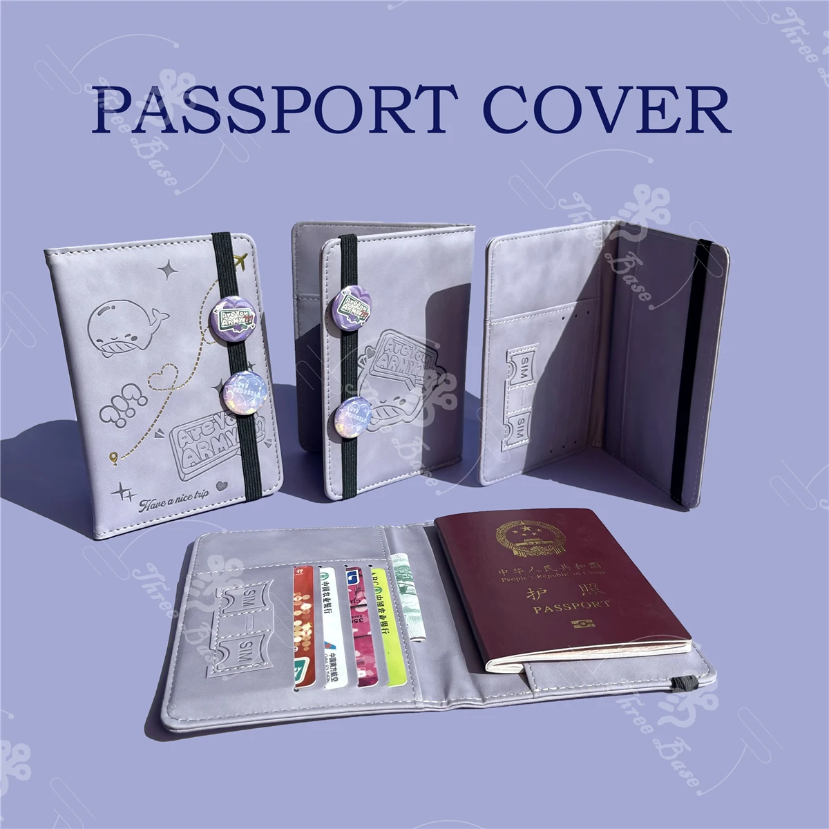 Porta passaporto Balena militare per elementi essenziali da viaggio Custodia per passaporto Portafoglio in pelle per accessori da viaggio Porta carte