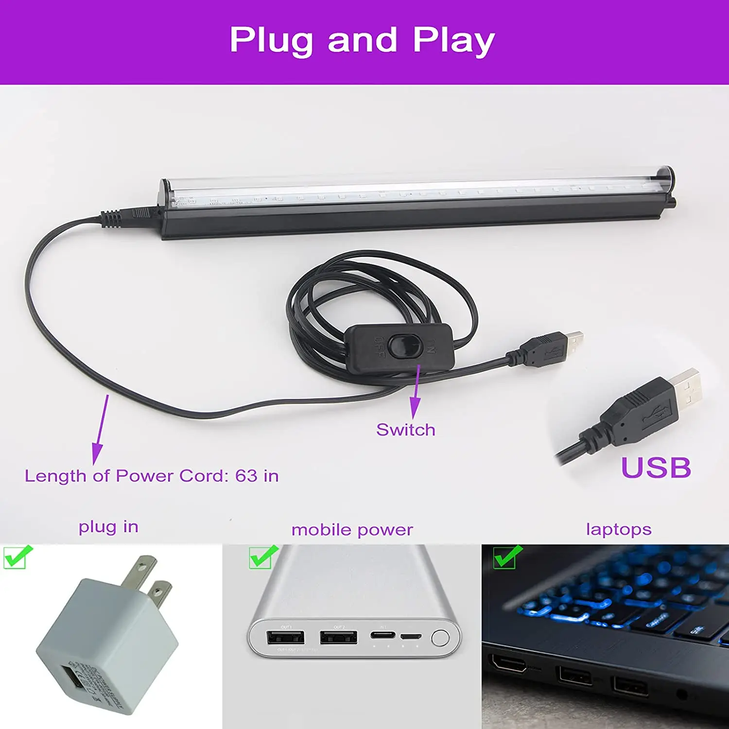 Lampe Noire Lumière Ultraviolette Barre LED UV Barrina 120cm 42W - Lampe Noire 385-400nm Pour Fêtes Et Décoration Décoration Fluorescente Soirée