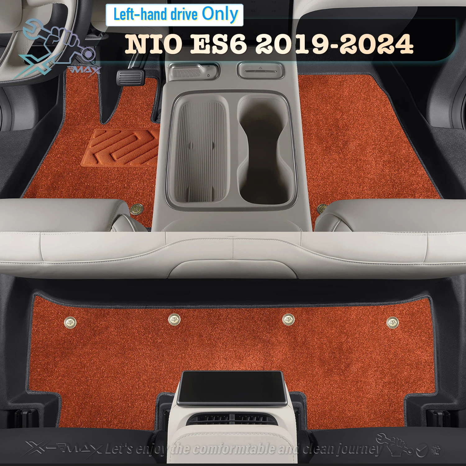 

Left-hand Drive Car Floor Mat For NIO ES6 2019-2024 Full Surround Foot Mat Automotive Floor Mat Floor Liner Water-proof Mat