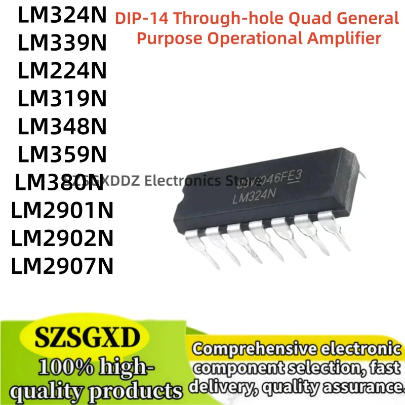 10Uds 100% new LM324N LM339N LM339 LM224N LM319N LM348N LM359N DIP14 LM380N LM2901N LM2902N LM2907N DIP-14 Chips