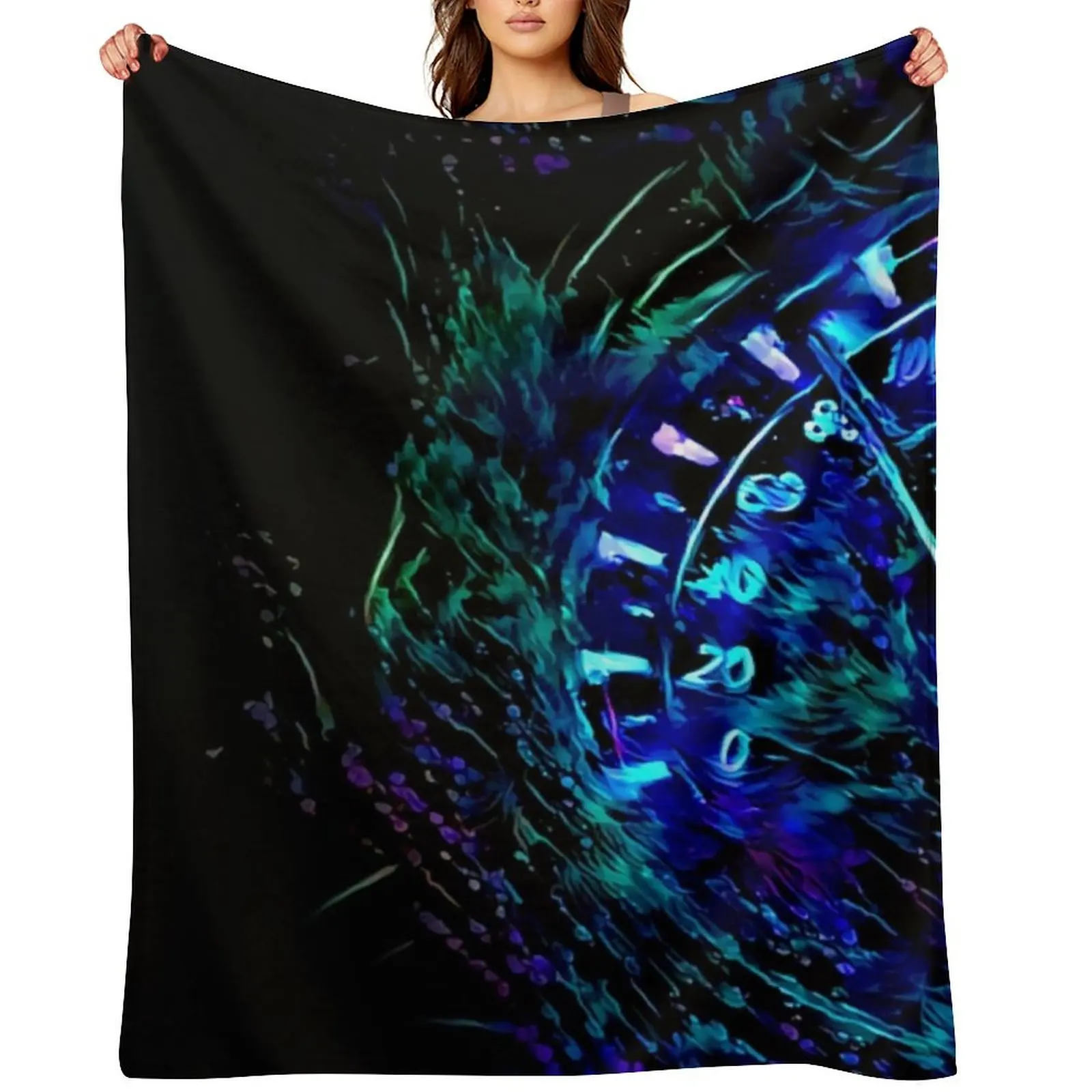 

Blacklight Colorsplash Speedometer: Cool Nights Throw Blanket Heavy Plush Summer Blankets