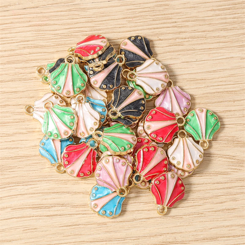 10pcs 12x14mm Cute Marine Life Charms Enamel Shell Charms for Jewelry Making Earrings Pendants Necklaces DIY Crafts Accessories
