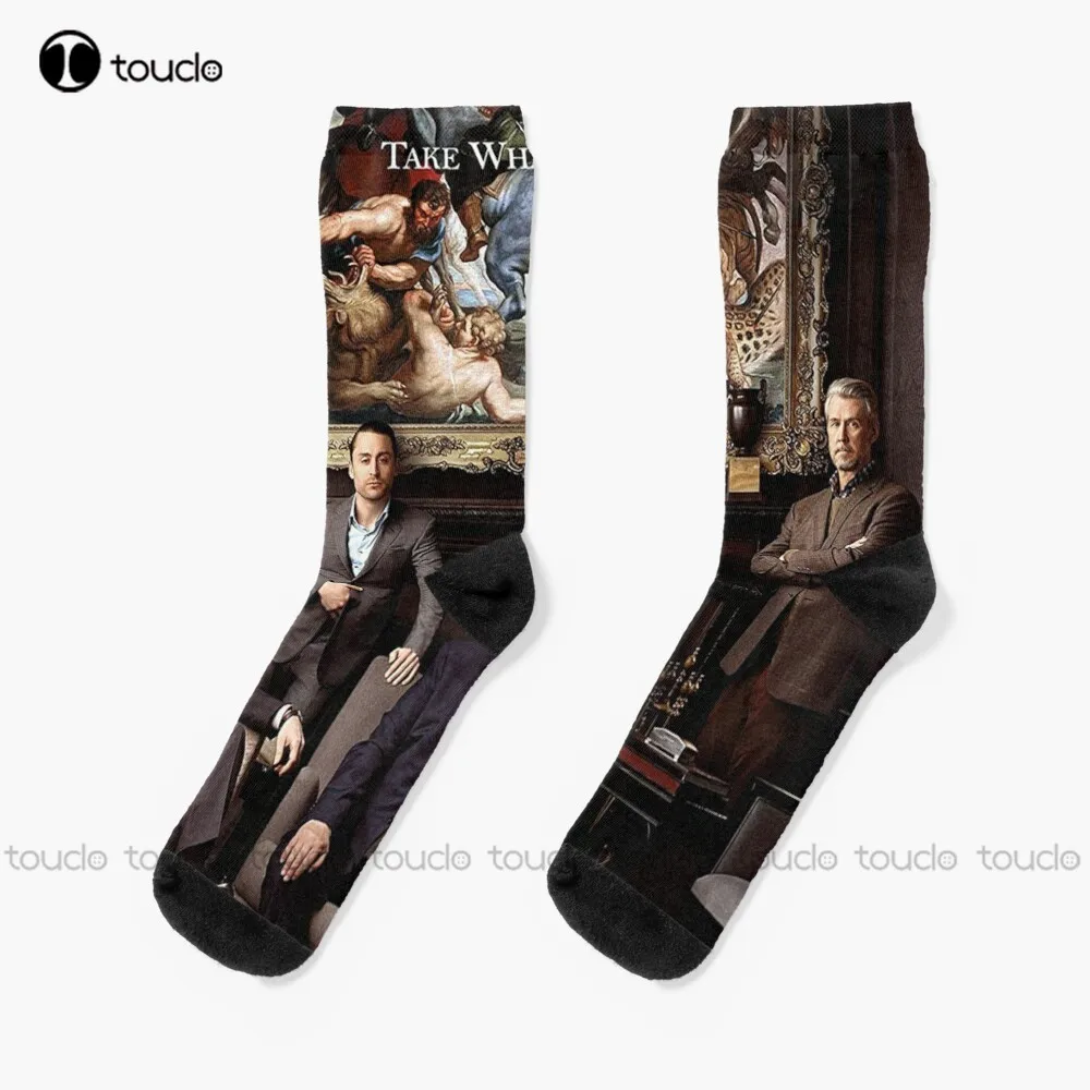 Succession Poster Socks Halloween Red Baseball Socks 360° Digital Print Christmas New Year Gift Creative Funny Socks New Art