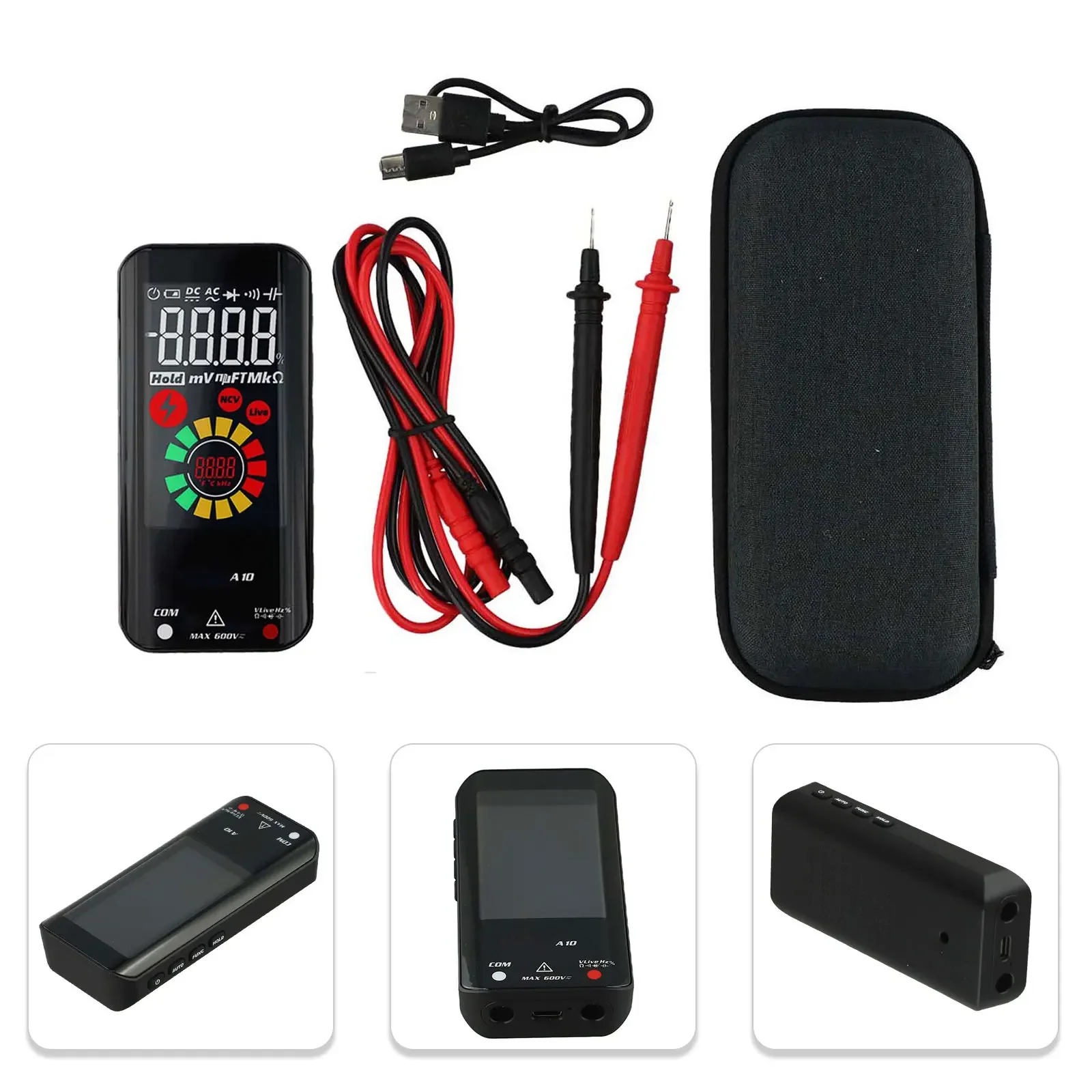 

Умный цифровой мультиметр A10 с большим экраном EBTN, 6000 отсчетов, автоматический диапазон для точных электрических измерений