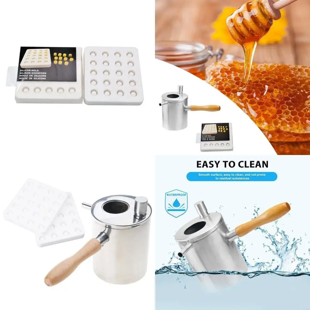   Professional Stainless Steel Beekeeping Pots with Protective Device and Moulds