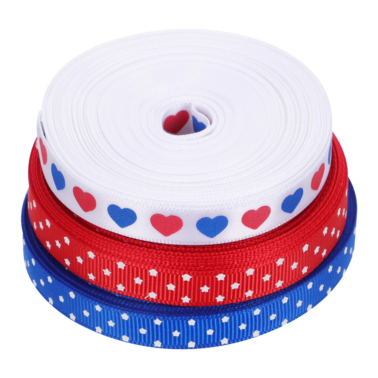 

3 pcs Decorative Polyester Webbing Ribbons Festive Design Shiny Smooth Independence Day Party Decoration Gift Wrapping