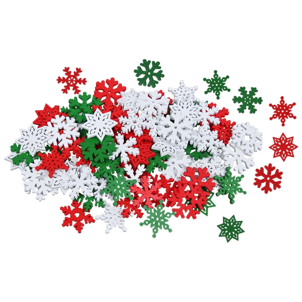 

50Pcs Wood Snowflakes Christmas Wooden Snowflake Cutouts DIY Craft Supplies Holiday Winter Wedding Decor Christmas Decor