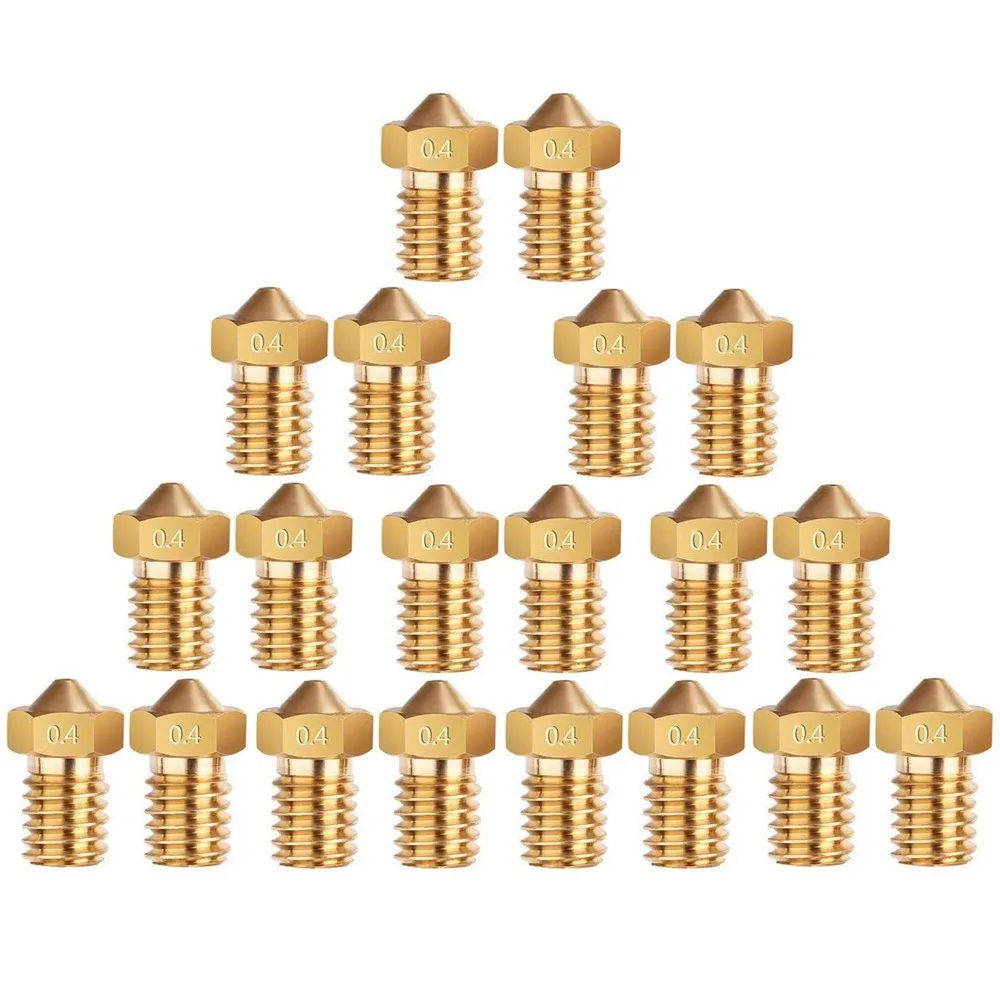 20 stücke E3D Düsen M6 0,2/0,3/0,4/0,6/0,8/1,0mm Messing Düse Extruder druckkopf für 1,75mm Filament E3D V5-V6 3D Drucker Teile – Detail 4