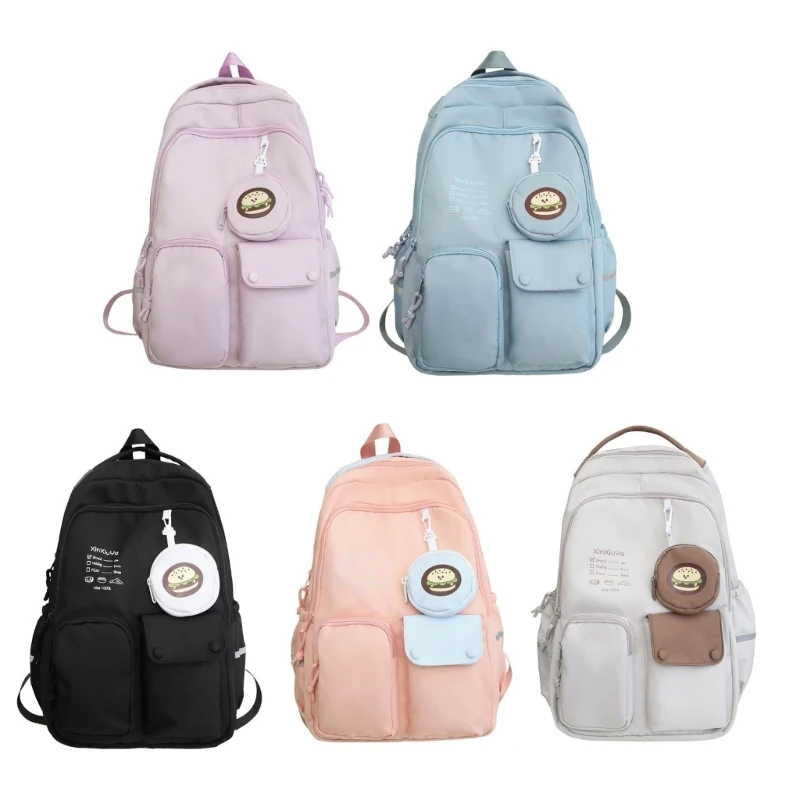 

Double Strap Shoulder Bag for Girl Student Teens Large Capacity Versatile Backpack Travel Rucksack Fashion School Bag
