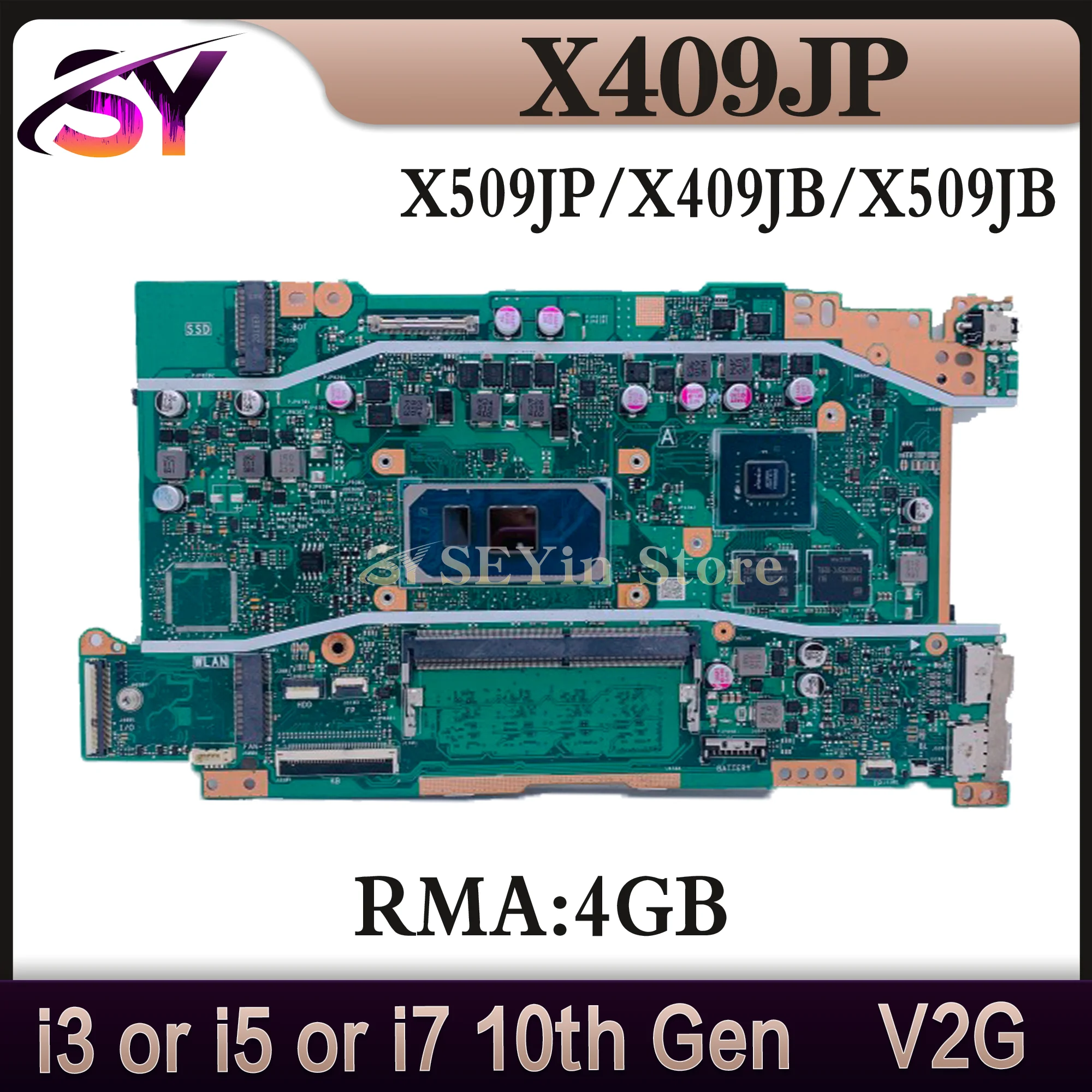 X409J Mainboard For ASUS P1510CJA X409JA X509JA X409JP X509JP X409JB X509JB R409J A409J F409J A509J F509J Laptop Motherboard